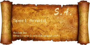 Sperl Arnold névjegykártya